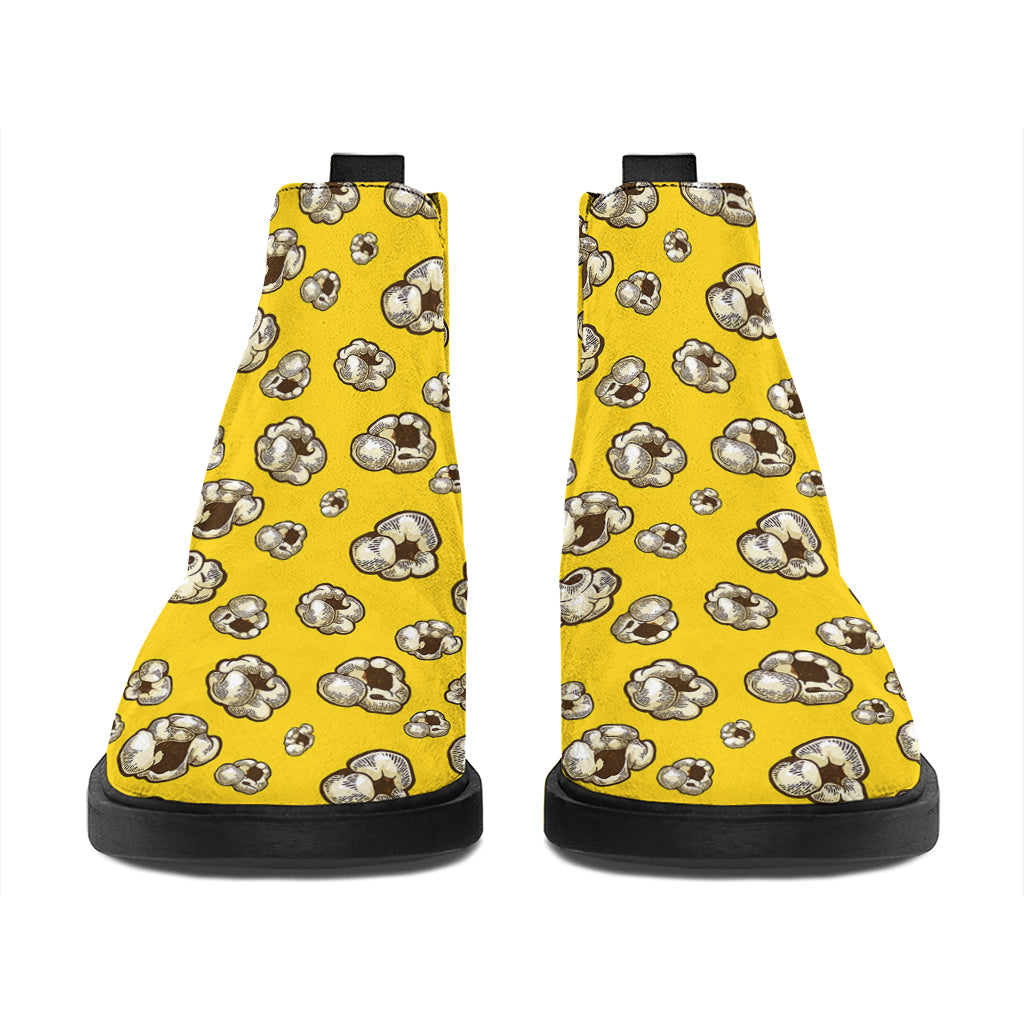 Popcorn Pattern Print Flat Ankle Boots