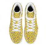 Popcorn Pattern Print High Top Leather Sneakers