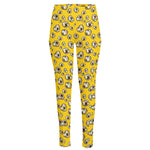 Popcorn Pattern Print High-Waisted Pocket Leggings