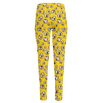 Popcorn Pattern Print High-Waisted Pocket Leggings