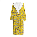 Popcorn Pattern Print Hooded Bathrobe