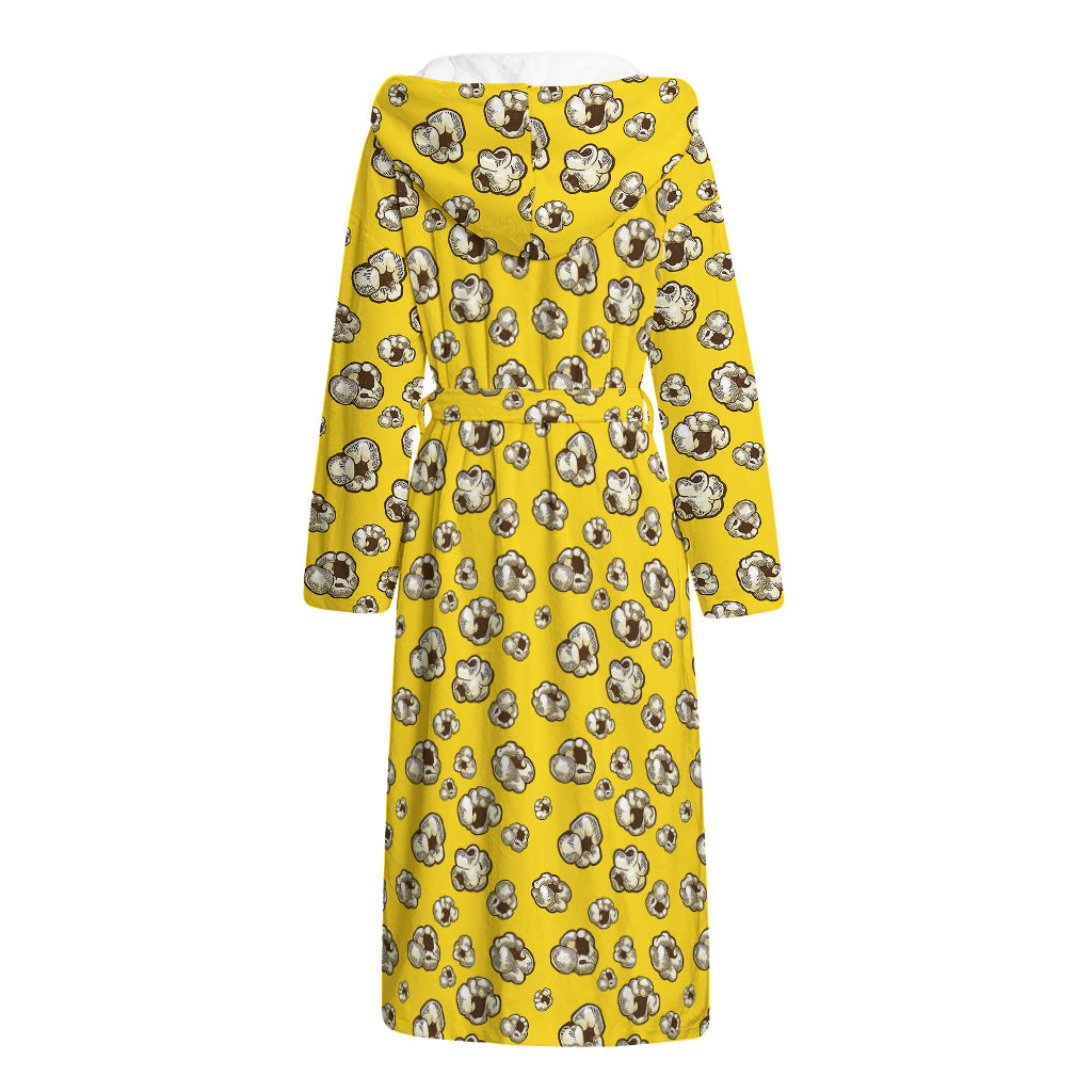 Popcorn Pattern Print Hooded Bathrobe