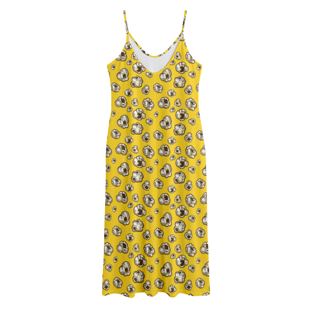 Popcorn Pattern Print Jersey Midi Cami Dress