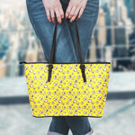 Popcorn Pattern Print Leather Tote Bag