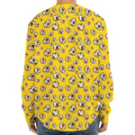 Popcorn Pattern Print Long Sleeve Baseball Jersey