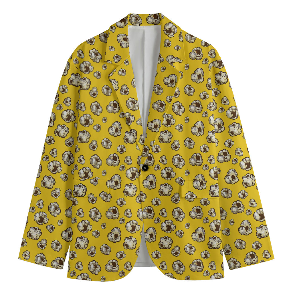 Popcorn Pattern Print Men's Cotton Blazer