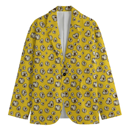 Popcorn Pattern Print Men's Cotton Blazer
