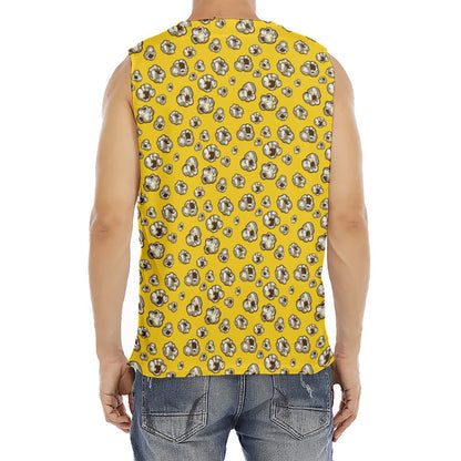 Popcorn Pattern Print Men's Fitness Tank Top