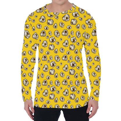 Popcorn Pattern Print Men's Long Sleeve T-Shirt