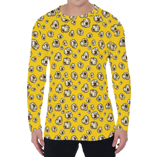 Popcorn Pattern Print Men's Long Sleeve T-Shirt