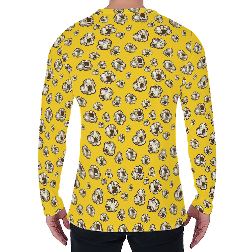 Popcorn Pattern Print Men's Long Sleeve T-Shirt