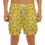 Popcorn Pattern Print Men's Split Running Shorts