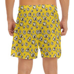 Popcorn Pattern Print Men's Split Running Shorts