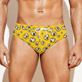Popcorn Pattern Print Men's Swim Briefs