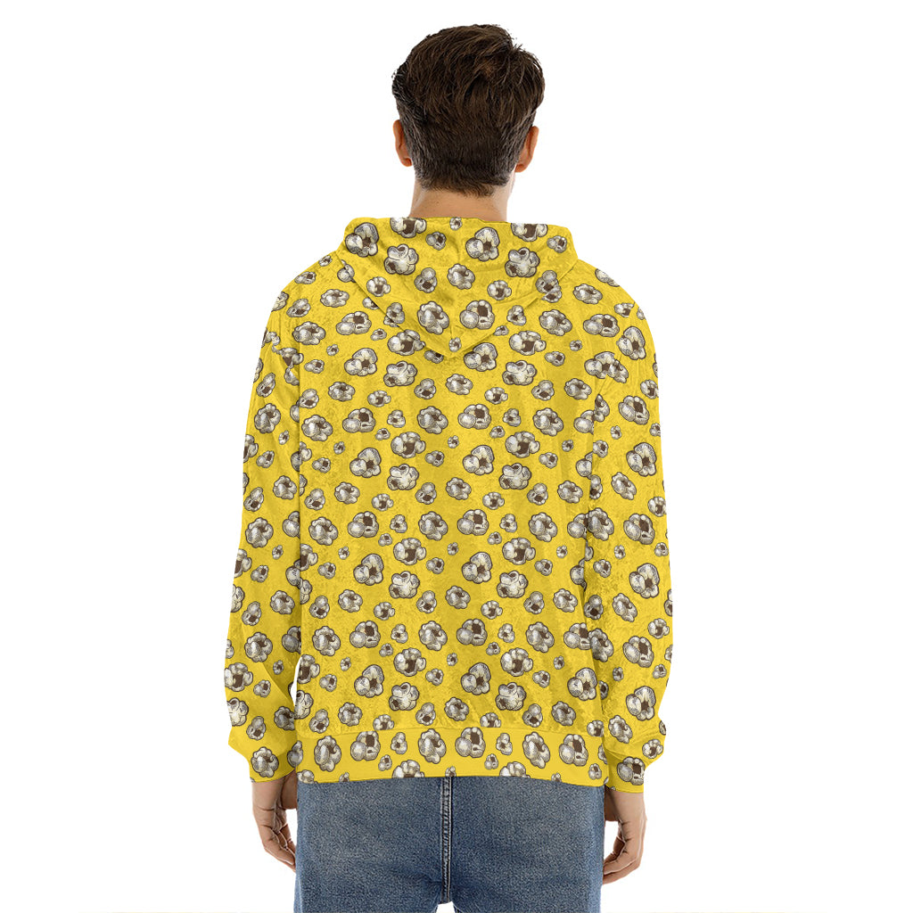 Popcorn Pattern Print Men's Velvet Pullover Hoodie
