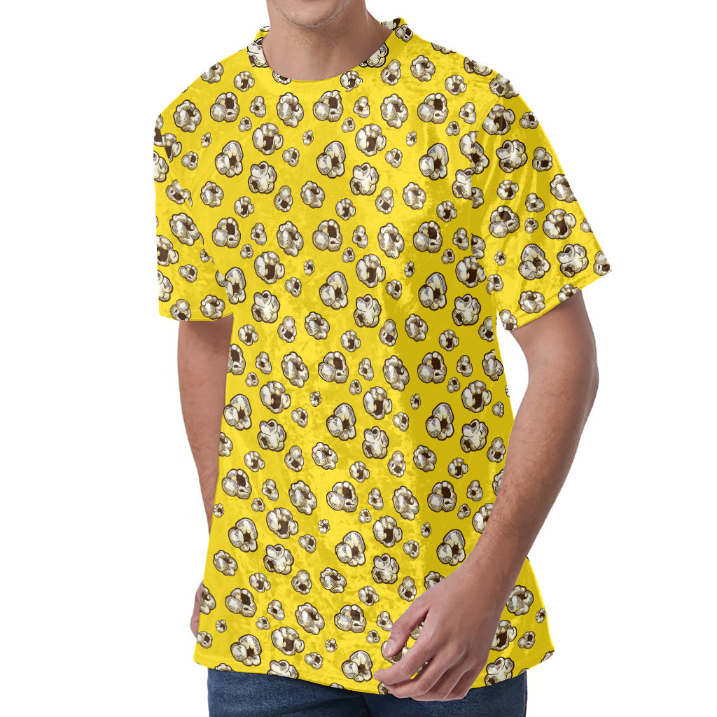 Popcorn Pattern Print Men's Velvet T-Shirt
