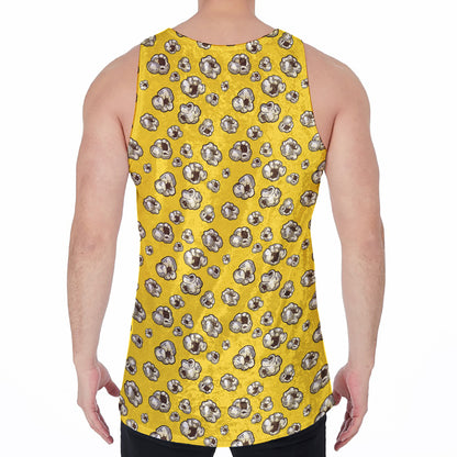 Popcorn Pattern Print Men's Velvet Tank Top