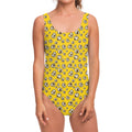 Popcorn Pattern Print One Piece Swimsuit