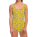 Popcorn Pattern Print One Piece Swimsuit