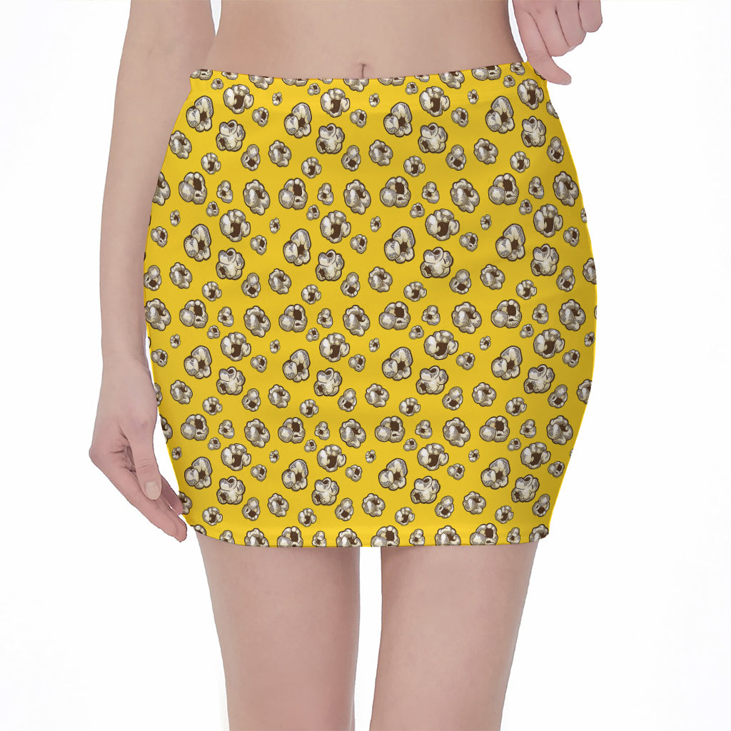 Popcorn Pattern Print Pencil Mini Skirt