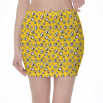 Popcorn Pattern Print Pencil Mini Skirt