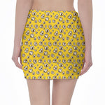 Popcorn Pattern Print Pencil Mini Skirt