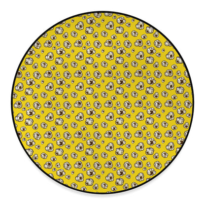 Popcorn Pattern Print Round Floor Mat