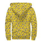 Popcorn Pattern Print Sherpa Lined Zip Up Hoodie