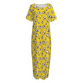 Popcorn Pattern Print Short Sleeve Long Nightdress