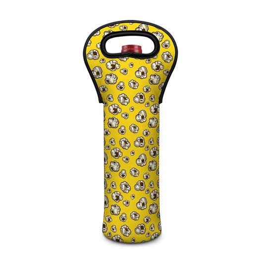 Popcorn Pattern Print Single Neoprene Wine Tote