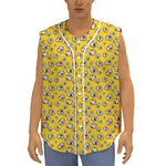 Popcorn Pattern Print Sleeveless Baseball Jersey