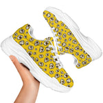 Popcorn Pattern Print White Chunky Shoes