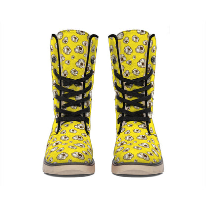 Popcorn Pattern Print Winter Boots
