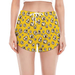 Popcorn Pattern Print Women's Split Running Shorts