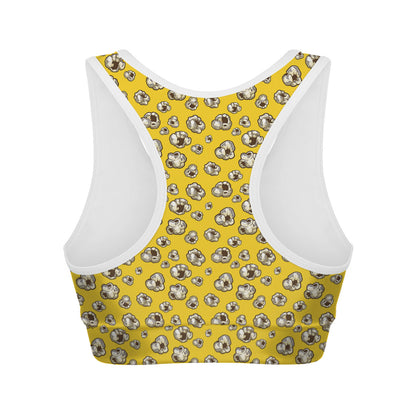 Popcorn Pattern Print Women's Sports Bra