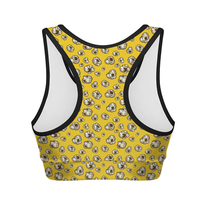 Popcorn Pattern Print Women's Sports Bra