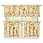 Popcorn Print 3 Piece Kitchen Curtains