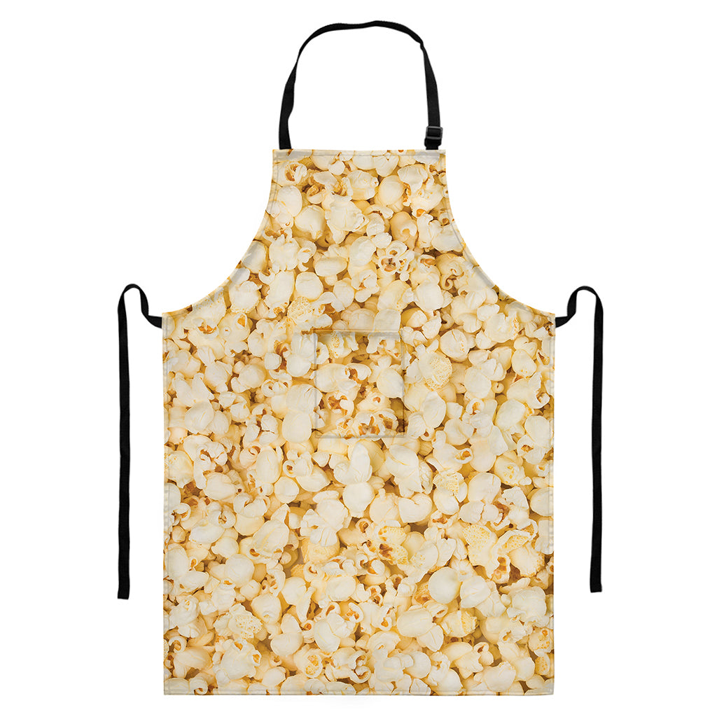 Popcorn Print Bib Apron With Pocket