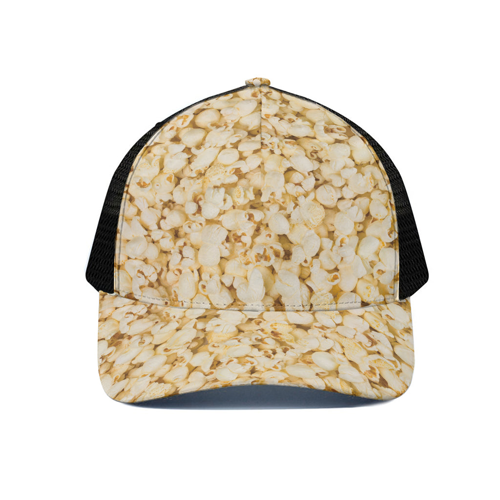 Popcorn Print Black Mesh Trucker Cap