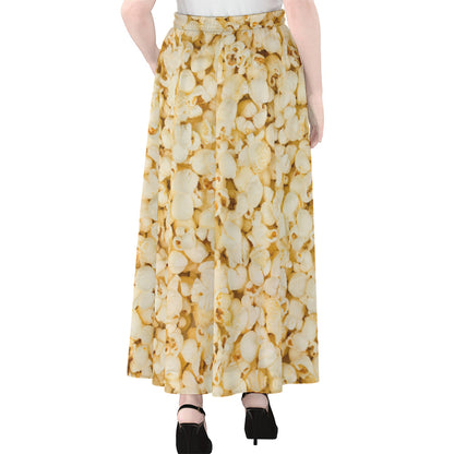 Popcorn Print Chiffon Maxi Skirt