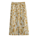 Popcorn Print Cotton Front Slit Maxi Skirt