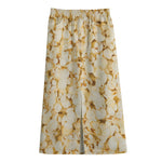 Popcorn Print Cotton Front Slit Maxi Skirt