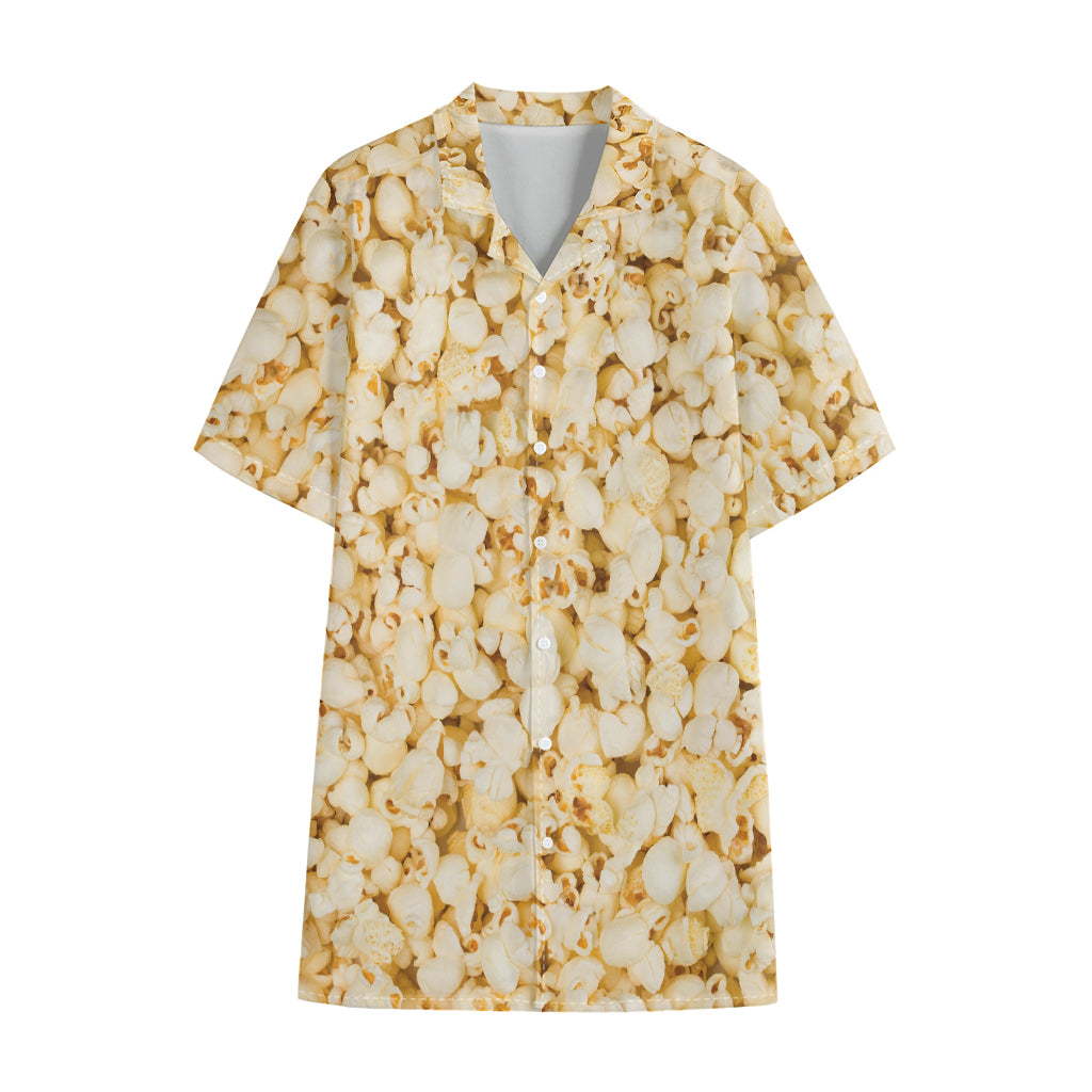 Popcorn Print Cotton Hawaiian Shirt
