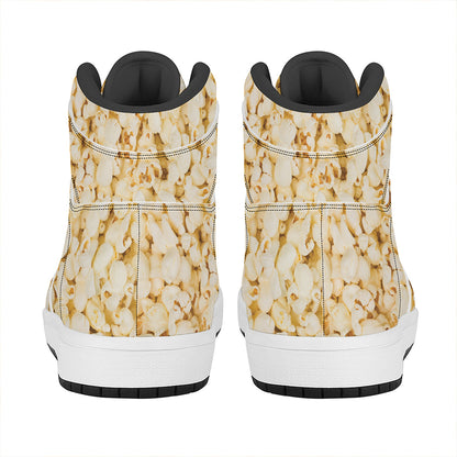 Popcorn Print High Top Leather Sneakers
