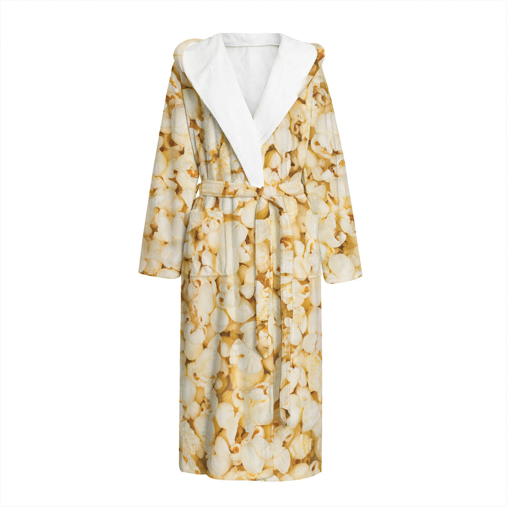 Popcorn Print Hooded Bathrobe