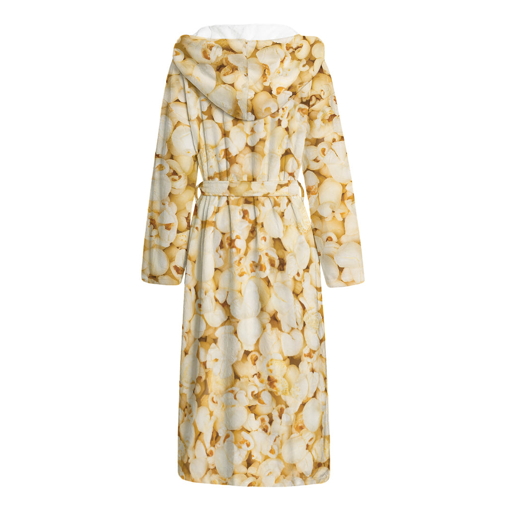 Popcorn Print Hooded Bathrobe