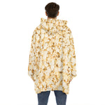 Popcorn Print Hoodie Blanket