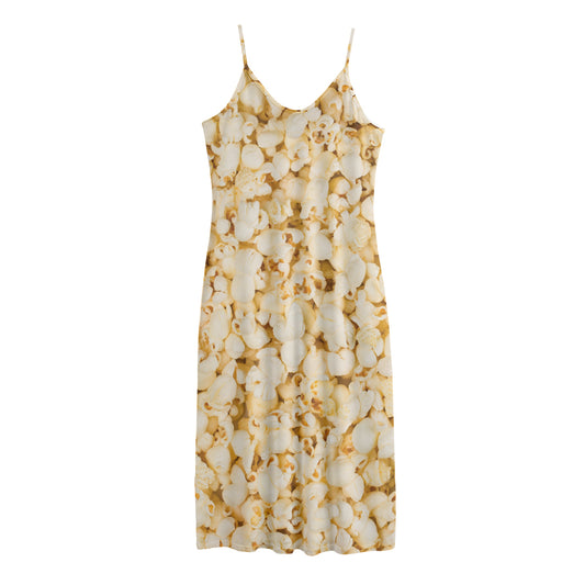 Popcorn Print Jersey Midi Cami Dress