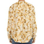 Popcorn Print Long Sleeve Baseball Jersey