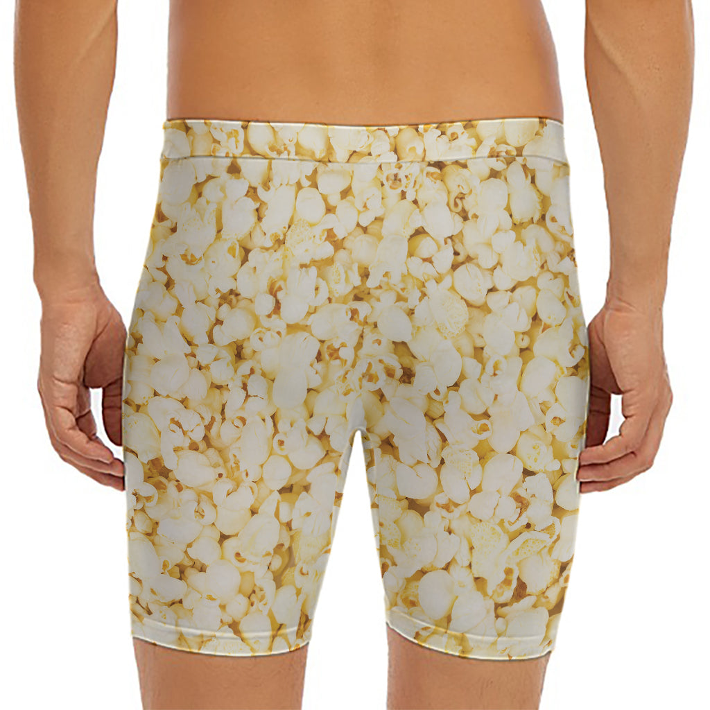 Popcorn Print Men's Long Boxer Briefs